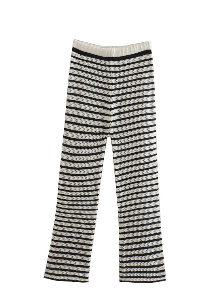 Saanvi סט גופייה ומכנסיים סרוגים